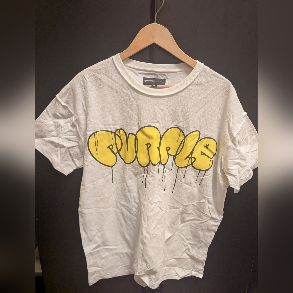 Purple Men's Graffiti Print T-Shirt Size Medium